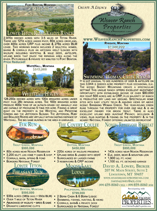 August 2008 Montana Land Magazine
									<br />
									Page 07
									  ♦  
									7¼"W x 9¾"H<br />
									100# Coated Text Stock